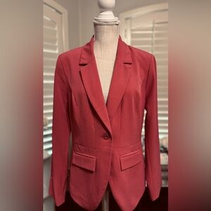 New York and Company Dusty Rose Tailored Single-Button Blazer